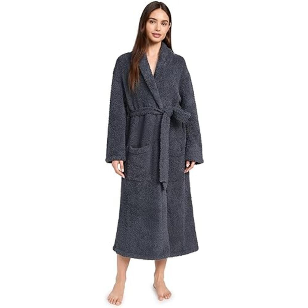 Barefoot Dream Cozychic Adult Robe Long Sleeve Charcoal Gray Size 2/ M Nwt